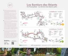 illustration et mise en page Panneau du sentier des géants dans la vallée de la Bruche
