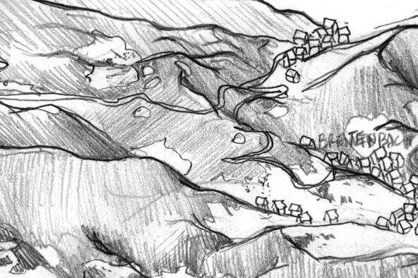 Extrait du crayonné de la carte Natura 2000 du val de villé
