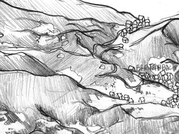 Extrait du crayonné de la carte Natura 2000 du val de villé