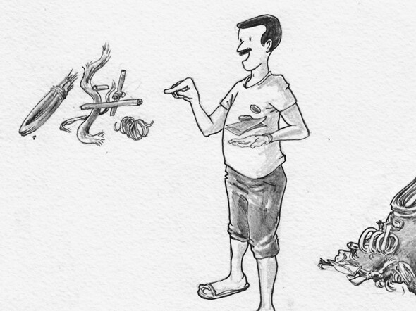 illustration didactique crayon de papier Batchou