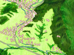 Extrait de la Carte des zones natura 2000 du Val de Villé illustrée par Bastien Massot