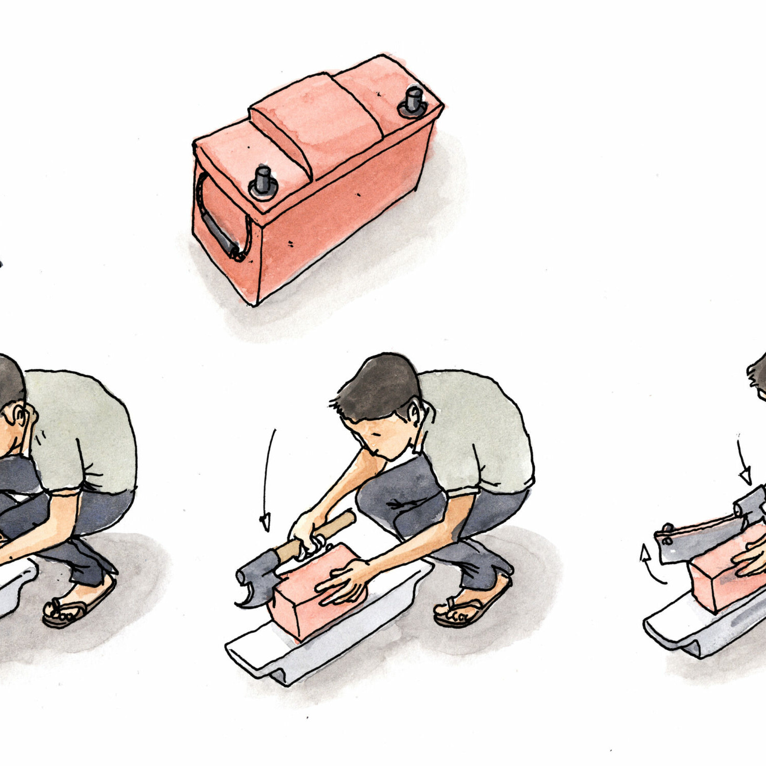 Illustration didactique Thèse Recyclage batterie plomb Batchou